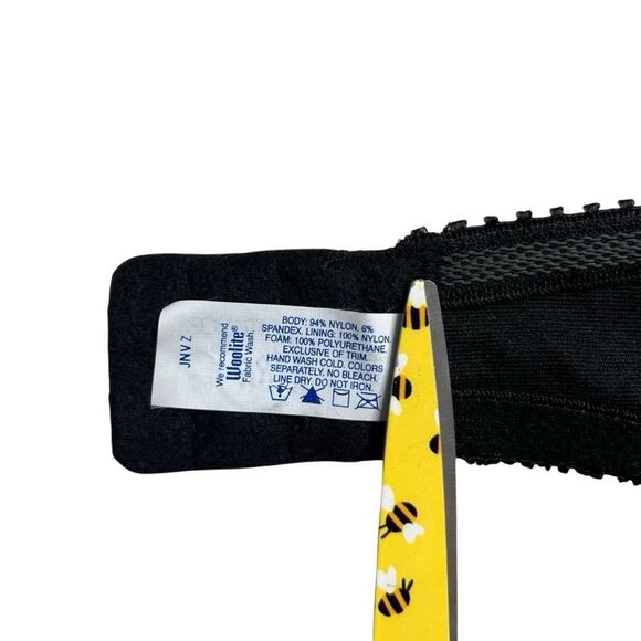 LILY OF FRANCE Women's Black Nylon Stretch Strapless Bra Size 36C - Picture 4 of 4